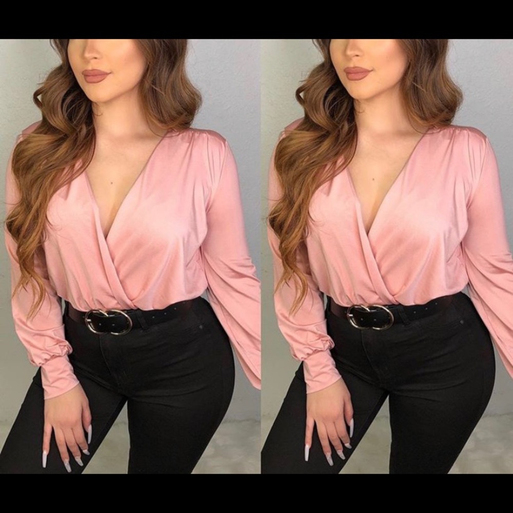 Blush Rose Surplice Bodysuit🌸✨